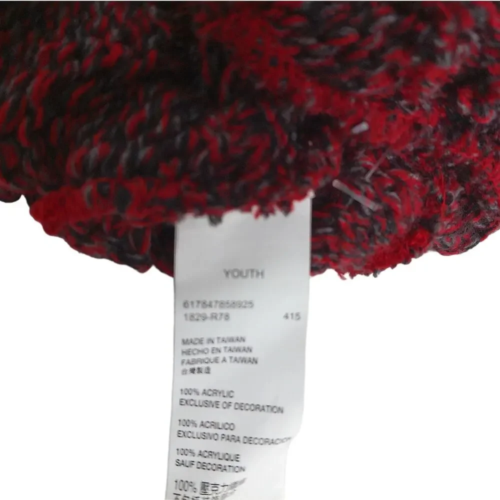 Jordan Knit Pom Red Beanie Cap Hat Youth One Size New